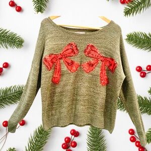 Abercrombie & Fitch Red Bow Sweater
